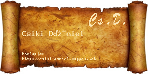 Csiki Dániel névjegykártya